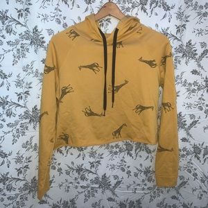 Giraffe Crop Top Hooded Sweatshirt